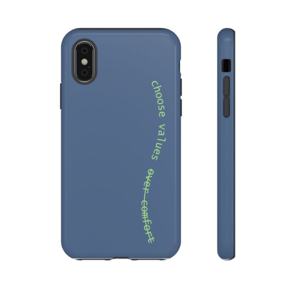 Choose Values Over Comfort Phone Case – Bold Reminder